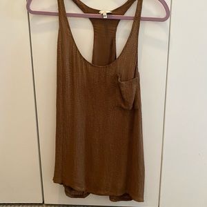 Brown Joie Silk/ Sequin Tank Top Blouse